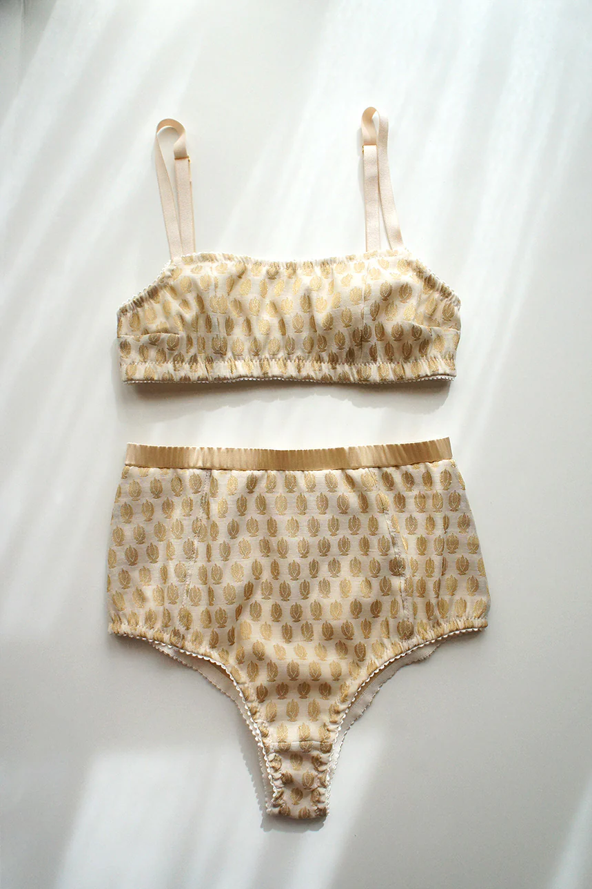 Heirloom Bralette Beige Gold Bandeau - Image 4